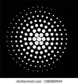 Monochrome geometric vector background. Abstract halftone illustration pattern. Vintage texture