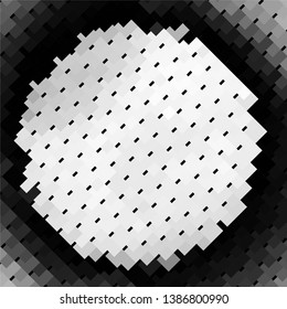 Monochrome geometric vector background. Abstract halftone illustration pattern. Vintage texture