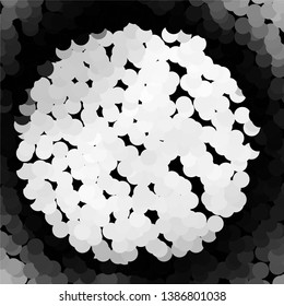 Monochrome geometric vector background. Abstract halftone illustration pattern. Vintage texture