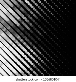 Monochrome geometric vector background. Abstract halftone illustration pattern. Vintage texture