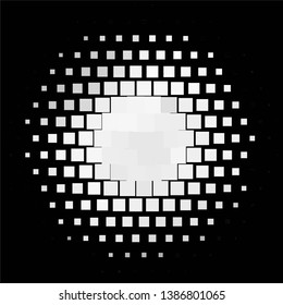 Monochrome geometric vector background. Abstract halftone illustration pattern. Vintage texture