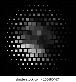 Monochrome geometric vector background. Abstract halftone illustration pattern. Vintage texture