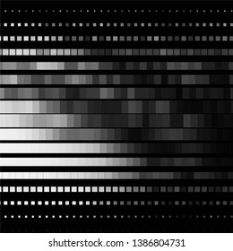 Monochrome geometric vector background. Abstract halftone illustration pattern. Vintage texture