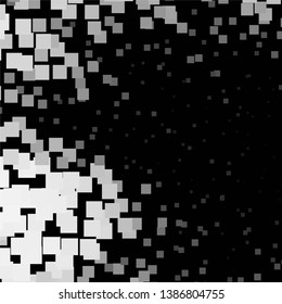 Monochrome geometric vector background. Abstract halftone illustration pattern. Vintage texture