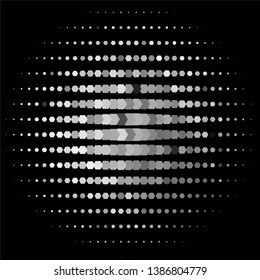 Monochrome geometric vector background. Abstract halftone illustration pattern. Vintage texture