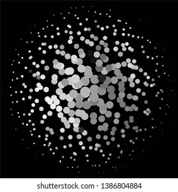 Monochrome geometric vector background. Abstract halftone illustration pattern. Vintage texture