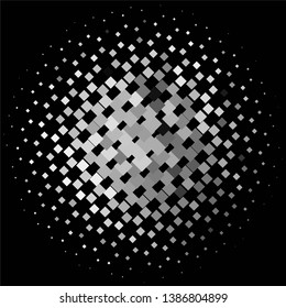Monochrome geometric vector background. Abstract halftone illustration pattern. Vintage texture