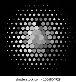 Monochrome geometric vector background. Abstract halftone illustration pattern. Vintage texture