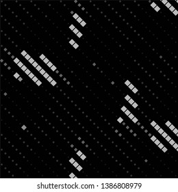 Monochrome geometric vector background. Abstract halftone illustration pattern. Vintage texture