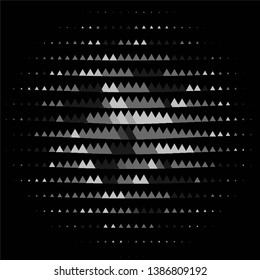 Monochrome geometric vector background. Abstract halftone illustration pattern. Vintage texture