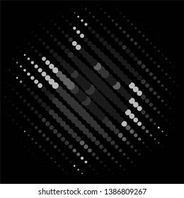 Monochrome geometric vector background. Abstract halftone illustration pattern. Vintage texture