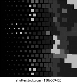 Monochrome geometric vector background. Abstract halftone illustration pattern. Vintage texture