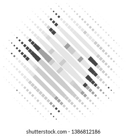 Monochrome geometric vector background. Abstract halftone illustration pattern. Vintage texture