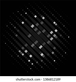 Monochrome geometric vector background. Abstract halftone illustration pattern. Vintage texture