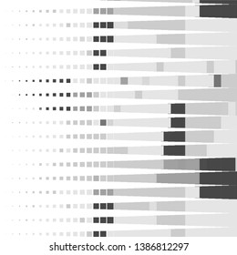 Monochrome geometric vector background. Abstract halftone illustration pattern. Vintage texture