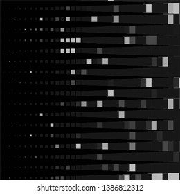Monochrome geometric vector background. Abstract halftone illustration pattern. Vintage texture