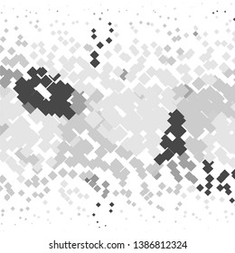 Monochrome geometric vector background. Abstract halftone illustration pattern. Vintage texture