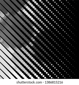 Monochrome geometric vector background. Abstract halftone illustration pattern. Vintage texture