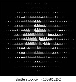 Monochrome geometric vector background. Abstract halftone illustration pattern. Vintage texture