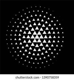 Monochrome geometric vector background. Abstract halftone illustration pattern. Vintage texture