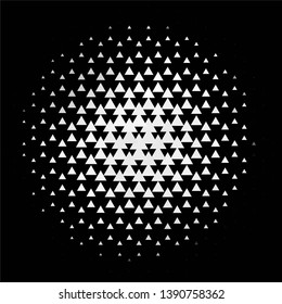 Monochrome geometric vector background. Abstract halftone illustration pattern. Vintage texture