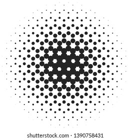 Monochrome geometric vector background. Abstract halftone illustration pattern. Vintage texture