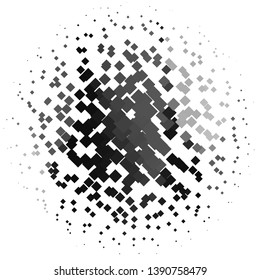 Monochrome geometric vector background. Abstract halftone illustration pattern. Vintage texture