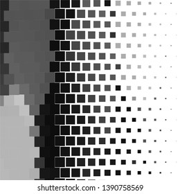 Monochrome geometric vector background. Abstract halftone illustration pattern. Vintage texture