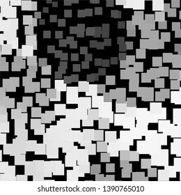 Monochrome geometric vector background. Abstract halftone illustration pattern. Vintage texture