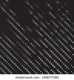 Monochrome geometric vector background. Abstract halftone illustration pattern. Vintage texture