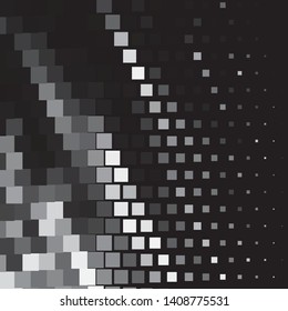 Monochrome geometric vector background. Abstract halftone illustration pattern. Vintage texture