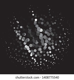 Monochrome geometric vector background. Abstract halftone illustration pattern. Vintage texture