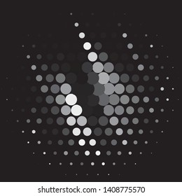 Monochrome geometric vector background. Abstract halftone illustration pattern. Vintage texture