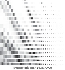 Monochrome geometric vector background. Abstract halftone illustration pattern. Vintage texture