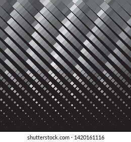 Monochrome geometric vector background. Abstract halftone illustration pattern. Vintage texture