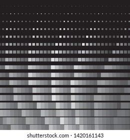 Monochrome geometric vector background. Abstract halftone illustration pattern. Vintage texture
