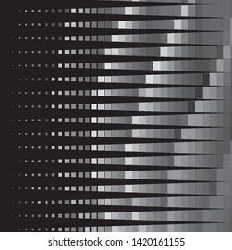 Monochrome geometric vector background. Abstract halftone illustration pattern. Vintage texture