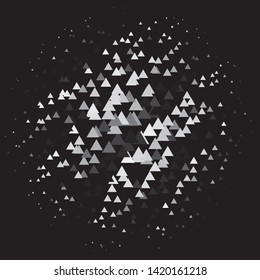 Monochrome geometric vector background. Abstract halftone illustration pattern. Vintage texture