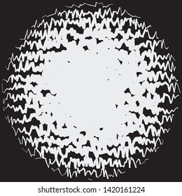 Monochrome geometric vector background. Abstract halftone illustration pattern. Vintage texture