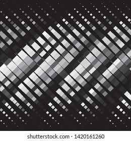 Monochrome geometric vector background. Abstract halftone illustration pattern. Vintage texture
