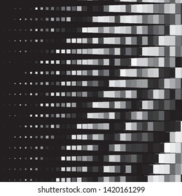 Monochrome geometric vector background. Abstract halftone illustration pattern. Vintage texture