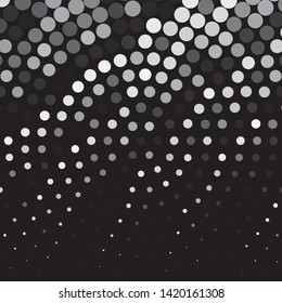 Monochrome geometric vector background. Abstract halftone illustration pattern. Vintage texture