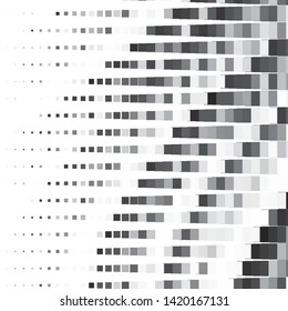 Monochrome geometric vector background. Abstract halftone illustration pattern. Vintage texture