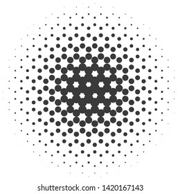 Monochrome geometric vector background. Abstract halftone illustration pattern. Vintage texture