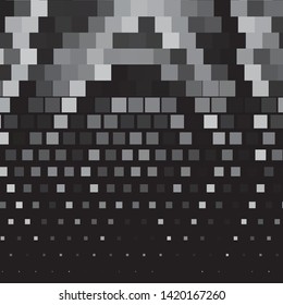 Monochrome geometric vector background. Abstract halftone illustration pattern. Vintage texture