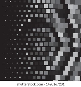 Monochrome geometric vector background. Abstract halftone illustration pattern. Vintage texture