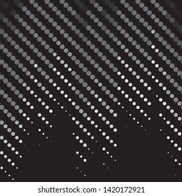 Monochrome geometric vector background. Abstract halftone illustration pattern. Vintage texture