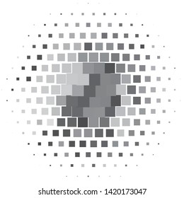 Monochrome geometric vector background. Abstract halftone illustration pattern. Vintage texture