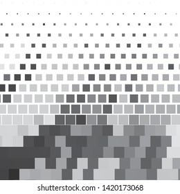 Monochrome geometric vector background. Abstract halftone illustration pattern. Vintage texture