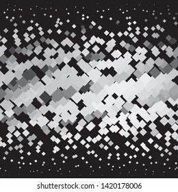Monochrome geometric vector background. Abstract halftone illustration pattern. Vintage texture